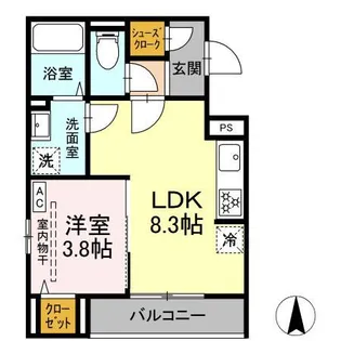 D Paina Kannon【3階】の間取り