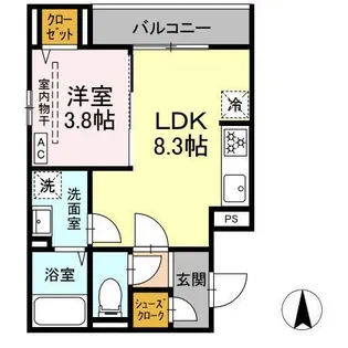 D PAINA KANNON【1階】の間取り