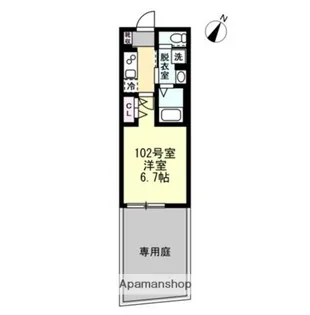 オーシャンコースト鵠沼海岸【1階】の間取り