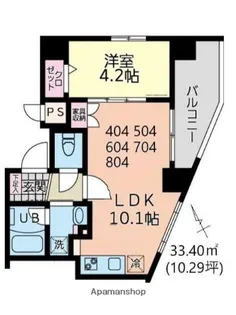 イーストサイド【5階】の間取り