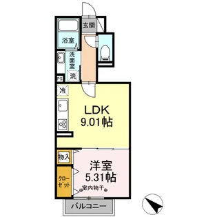 ベルウッド伍番館【1階】の間取り