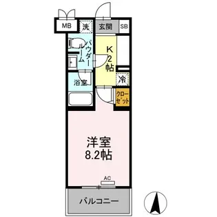 ファンディ平塚【7階】の間取り