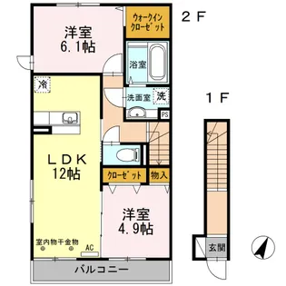 SOLARE不動丸【2階】の間取り