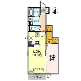 ヴィルヌーヴ B棟【1階】の間取り