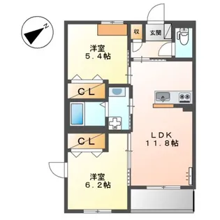 N’ S ARK(エヌズアーク)【2階】の間取り