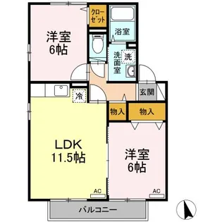 リナウル鵠沼【2階】の間取り