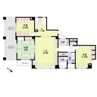 プレステージ田園調布【4階】の間取り