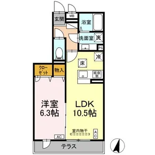D’TRIBUTE横濱鶴見【1階】の間取り