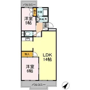 山王塚レジデンス【3階】の間取り