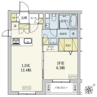 1LDKの間取り画像