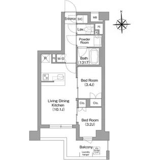 コンフォリア・リヴ大森西【3階】の間取り