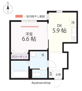 ハーミットクラブハウスMIX三ツ沢下町【1階】の間取り