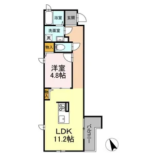 レ・パステック湘南平塚【1階】の間取り