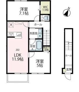 NORTH CLAIREA【202号室号室】の間取り