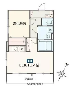 MELDIA小田急相模原Ⅱ【3階】の間取り