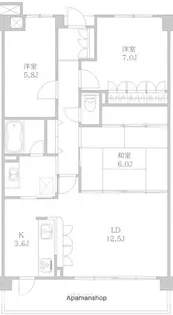 リグランド青葉台【1階】の間取り