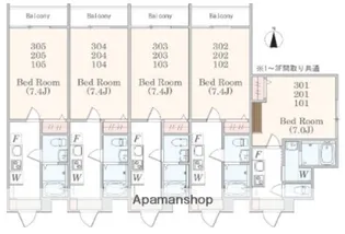 アザーレ・パッシオ藤沢長後【1階】の間取り