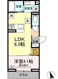 D PAINA 上平間II【1階】の間取り