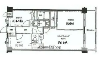 フローレンスパレス十日市場【3階】の間取り