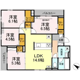 ドムスクレスト中町【3階】の間取り
