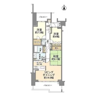 グランドメゾン東戸塚6番館【8階】の間取り