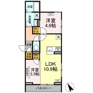 クロエ橋本【3階】の間取り