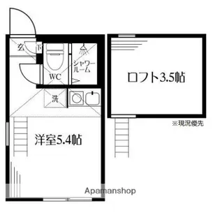 ユナイト反町バレンシアロッソ【2階】の間取り