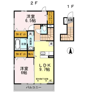 クレールハウス【2階】の間取り