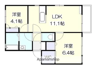 ビューハイツ西棲Ⅰ【2階】の間取り
