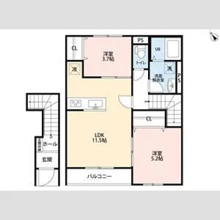 リーブルファイン相模原中央区中央【2階】の間取り