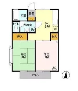 ザ・ドゥシェル【1階】の間取り