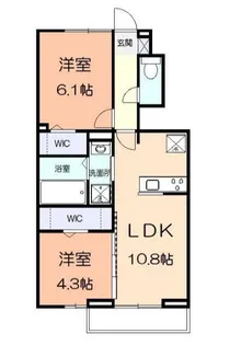 クレスト湘南【1階】の間取り