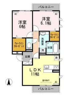 アルページュ大森 A棟【2階】の間取り