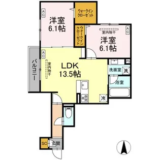 ブリューエン河原口【2階】の間取り