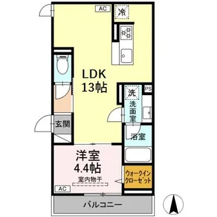 D PAINA 中野島II【3階】の間取り