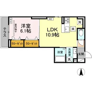 D PAINA 中野島II【1階】の間取り