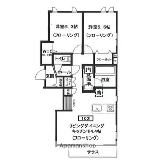 ヘーベルメゾン元住吉【1階】の間取り