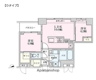プライマル品川大井町【2階】の間取り