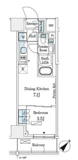 パークアクシス横浜伊勢佐木町通り【10階】の間取り