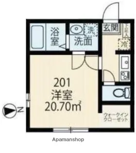 アベニール三ツ沢中町B棟【2階】の間取り
