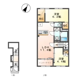 仮)中央区上溝アパート【203号室】の間取り