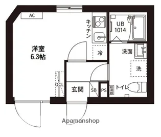 レピュア磯子駅前レジデンス【2階】の間取り