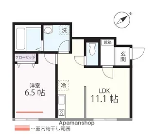 ハーミットクラブハウスMIX三ツ沢下町Ⅱ【1階】の間取り