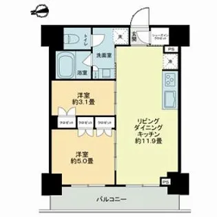 ザ・ライオンズフォーシア鶴見【9階】の間取り