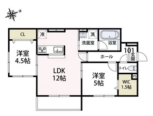 ルガロ ノイエス【101号室号室】の間取り