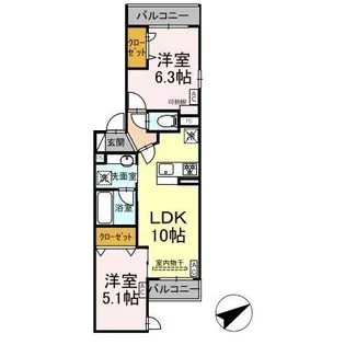 DBless宿河原【2階】の間取り