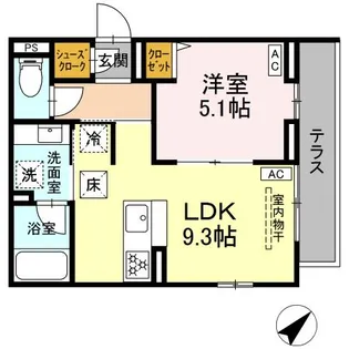 ジェルベーラ東柏ケ谷【1階】の間取り