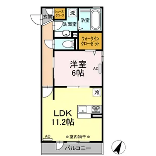 クローバー相生 B【2階】の間取り