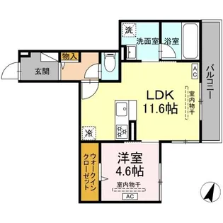 D PAINA ODORIBA【2階】の間取り
