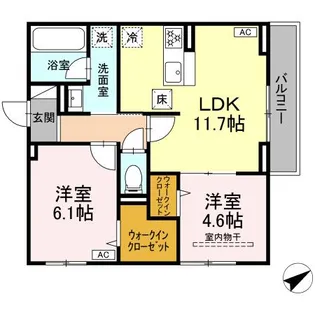 D PAINA 生田【1階】の間取り
